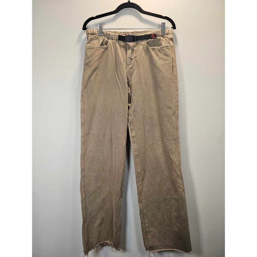 Gramicci Original Freedom Tan Khaki Cotton Belted Climbing Pants Womens S USA